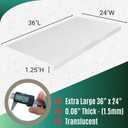 Extra Large Silicone Mats for Crafts with "Edge Protection" Silicone Table Mat Multipurpose Heat Resistant Silicone Mat No Folds or Wrinkles 1.5mm Thick, 36"x24", Translucent