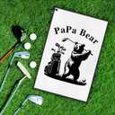 DYJYBMY Papa Bear Funny Printed Golf Towel with Clip, Golf Accessories for Papa, Father's Day Birthday Retirement Gifts for Grandpa Dad Father Uncle Bear Lover, Golfing Gifts for Dad Grandpa Golfer