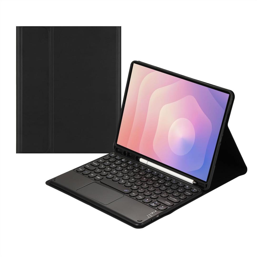 Touch Keyboard Case for Samsung Galaxy Tab S11 (11-inch) 2025 Model (SM-X730/SM-X736B), with Pencil Holder - Magnetically Detachable Touch Bluetooth Keyboard (Black)