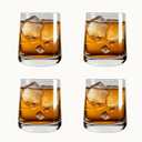 Hand Blown Whiskey Glasses Set of 4, Old Fashioned Whiskey Glasses - 9oz Premium Quality Drinking Glasses for Scotch, Bourbon & Juice - Elegant, Durable & Classic Design for Home Bar