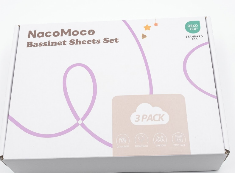NacoMoco Bassinet Sheets Set 3Pack