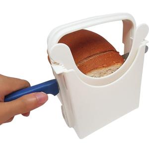 Bread Slicer Guide for Homemade Bread – Lightweight, Foldable, 4 Slice Thickness Options | Easy to Use, Clean & Store | Durable ABS Plastic with Anti-Slip Base
