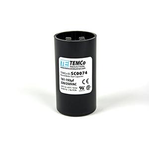 TEMCo 161-193 uF MFD CD60 Start Capacitor 220-250V AC Round | 50/60 Hz Motor Start Capacitor for HVAC, Compressor, Pump