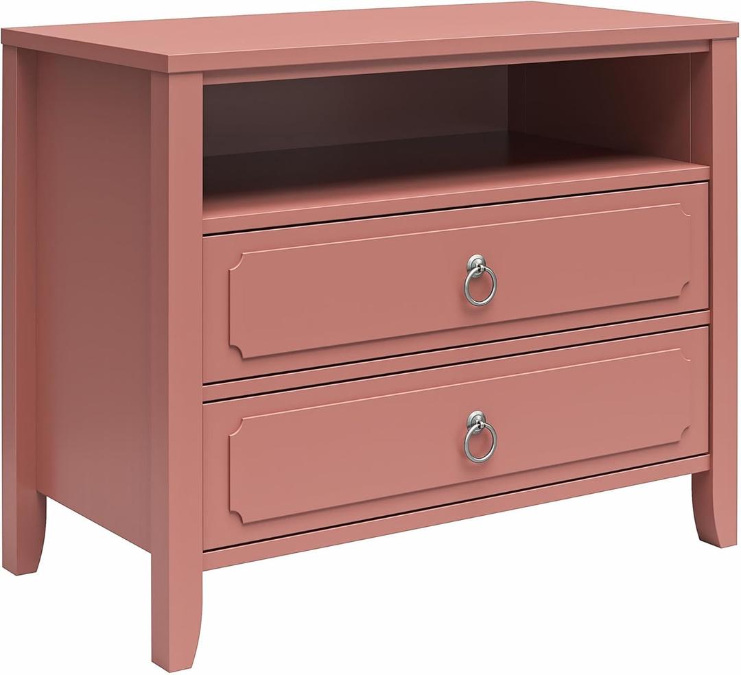 Novogratz Her Majesty 2-Drawer Nightstand, Dusty Rose