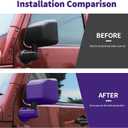 Side Mirror Cover,Rearview Mirrors Decoration Trim Kit Fit for 2007-2018 Jeep Wrangler JK JKU(Purple)