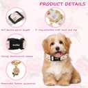 Astdogio Large Dog Collar, Spring &Summer Theme White Dog Collars with Pink Rose Pattern, Adjustable Dog Collars for Large Dogs, Cute Girl or Boy Dog Collar Ideal for Puppy Gifts, Pet Accessory