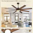 Fanbulous 65 Inch Ceiling Fans with Lights and Remote, Bronze Indoor/Outdoor Ceiling Fan with Quiet Reversible DC Motor, 6 Speeds, 3CCT, 8 Blades Large Ceiling Fan for Living Room Bedroom Patio