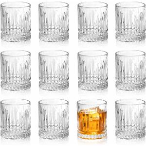 3oz Shot Glasses,12 pack Vintage Fancy Shot Glass Set,Cute Shot Glasses,Small for Vodka, Whiskey, Tequila, Espressos, Spirits & Liquors