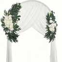Noamus 2 Pack Artificial Wedding Arch Flowers, 28/20 Floral Swag Arrangement Set, Wedding Welcome Signs Floral Decorations Kit for Ceremony Reception, Backdrop Table Decor, Drap Not Included