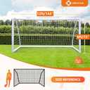 ORIENGEAR 12 x 6 FT Soccer Goals for Backyard, Portable PVC Soccer Goal with 68mm Frame, PE Net, Carry Bag, Ground Stakes, Tool-Free Setup for Kids, Youth, Adults, Park, School and Shooting Drills