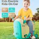 Gyroor GNU Kids Electric Ride-On Car with Flashing Wheels, Adjustable Speeds and 14L Storage, Electric Vehicles for Kids Aged 4-6 Years, 2-in-1 Ride-On and Storage, for Indoor, Outdoor, and Travel Use