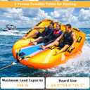 1-3 Person Inflatable Towable Tubes for Boating – Heavy-Duty Nylon Cover, EVA Foam Pads, Dual Tow Points for Easy Pulling, Patented Speed Valve for Quick Setup, 3 Person Large