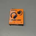 Skullcandy Push ANC Active Wireless Earbuds, Bluetooth Headphones, Noise Cancelling, 58 Hours Battery, Secure-Fit Over-Ear Hanger, Sweat and Waterproof, Microphone for iPhone Android - Black/Orange