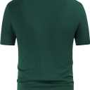 PJ PAUL JONES Mens Polo Shirts Vintage Striped Button Down Knitted Golf Shirts (Green, S)