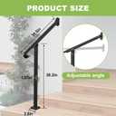 Handrails for Outdoor Steps, 1-2 Step Single Post Handrail, 38" H Rustproof Wrought Iron Stair Railing with Assembly Tool Kit for Concrete Steps, Wood Steps, Black