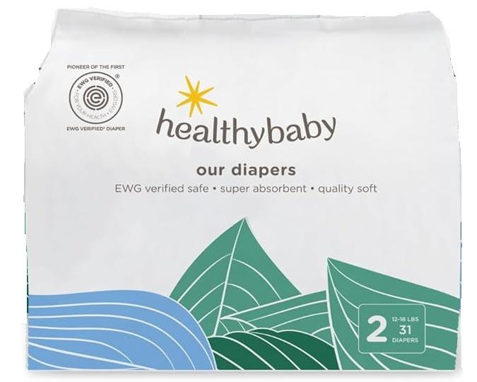 Our Diapers | The First EWG Verified & Microbiome-Friendly Diaper | Size 2 (12-18 lbs) 31 Count | 12-Hour Leak Protection | Made with Organic Cotton & Plant-Derived Materials | Totally Chlorine Free