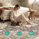 9x12 Area Rug for Living Room, Washable Non-Slip Soft Indoor Carpet