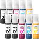 10 Bottles 522 Ink Refill Bottles for Ecotank ET-2800 ET-2720 ET-2803 ET-4700 ET-4800 ET-4810 ET-2400 ET-2840 Printer (Not Sublimation Ink)