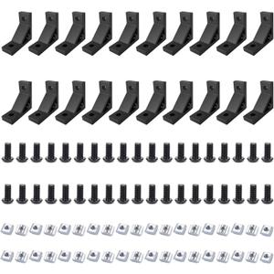20 Sets Heavy Duty 2020 Aluminum Extrusion Corner Bracket 20 Series V T Slot Hardware L Angle Connector with Slide Nut Bolts Screw for 2020 8020 2040 Extruded Aluminum Profile