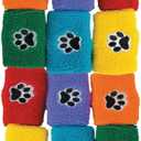 Fun Express Paw Print Wrist Bands - 12 Pieces - Educational And Learning Activities For Kids