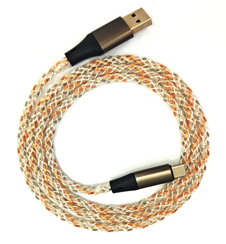 Generic RGB Glowing USB C Cable up to 6A/66W Fast Charging, Gradual LED, USB C to A, Durable & sync, for Android Phone, Speaker and More USB Device, 3.2ft (1.0m)