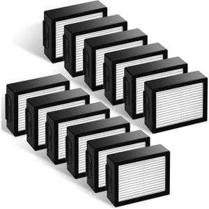 Improvedhand Filters Replacement Fit for i-Robot Roomba E I & J Series i1 i3 i3+ i4 i5/plus i7 i7+/plus i6 i6+ i8 i8+ E5 E6 E7 Vacuum Cleaner parts 4639161, 12Pack Filter Replacements+1 Cleaning Brush