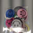 30 Pcs Sequin Round Smiley Face Chenille Patches Cute Iron-On Patches for a Diverse Range of Fabric Clothes DIY Projects