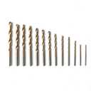 Monster&Master 13-Piece Drill Bit Set - 1/16" to 1/4" - Made of High-Speed Steel - with Titanium Nitride Coat - Drill Bits for Some Metal Types - 135 Degree Split Point Tip - Gold