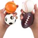 Super Z Outlet Mini Foam Sports Balls 24 Pack for Kids Adults Mini Baseball Football Basketball Soccer Stress Toy Game Party Decoration