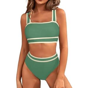 MELYUM High Waisted Bikini Sets for Women Two Piece Swimsuit Tummy Control Modest Bathing Suit Teens Swim Suits 2025, XL