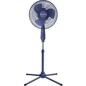 Comfort Zone 16-Inch Oscillating Pedestal Fan 3-Speed High-Velocity Cooling, Adjustable Height & Tilt, Quad-Pod Folding Base, Blue ETL Listed