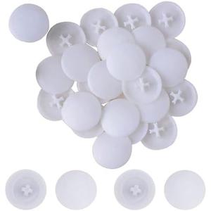 100 Pcs White 11mm Easy to Install Screw Cap Covers Assortment Kit, Plastic Self-Tapping Caps Hole Covers for Phillips Screws Head, Cabinet, Decoration Tapping Fasteners, Self-Tapping Screws