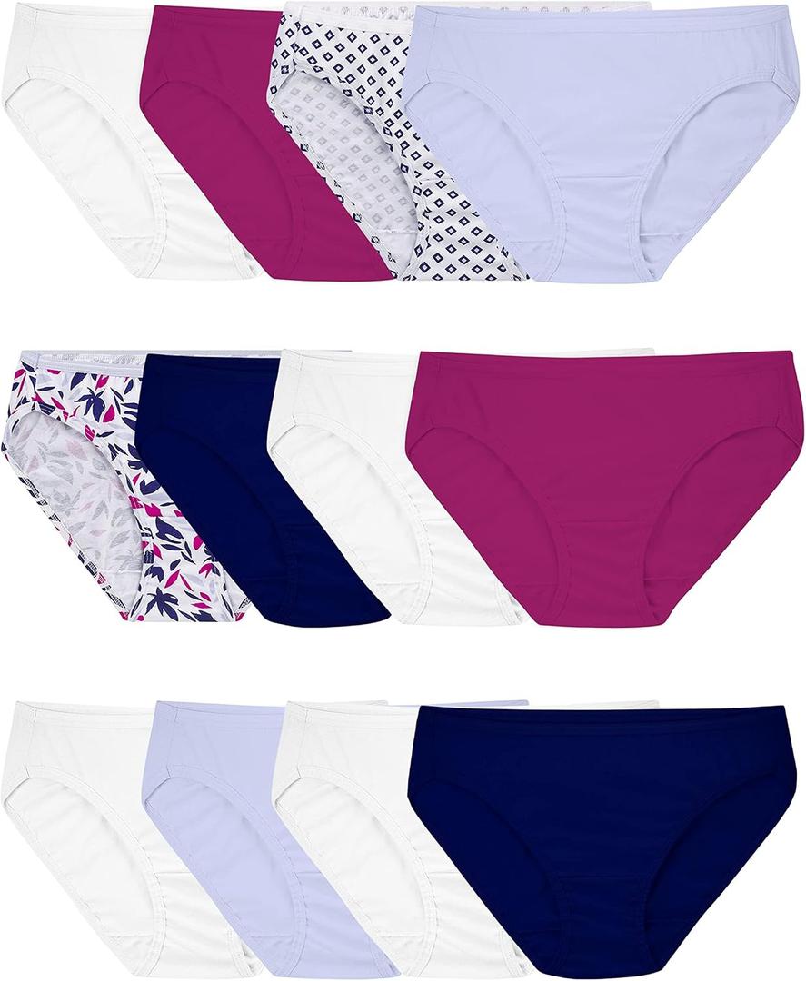 Fruit of the Loom Women's Eversoft Cotton Underwear Multipacks, Tag Free & Breathable,size 6