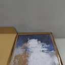 HOURIA 3Pcs Large Abstract Navy Blue Framed Canvas Wall Art Set(16"x24"),Minimalist Modern Blue Grey White Wall Decor,Neutral Blue Toned Color Block Shapse Art Print for Living Room Bedroom Office