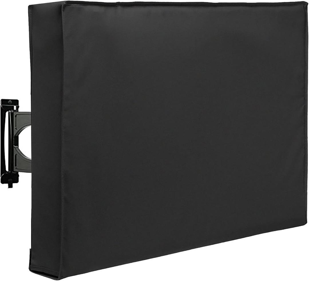 SunPatio Outdoor TV Cover Waterproof and Weatherproof, TV Screen Protector for 38-40 inch TV, Fits Most TV Mounts and Stands, with Built-in Remote Pocket for Outside LED LCD Flat Screen TVs, Black