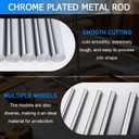 3/4" x 36" Chrome Plated Steel Round Rod,Carbon Steel,1 Pcs | Chrome-plated carbon steel round rod with smooth finish for shafts, machining, repairs and DIY fabrication