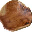 JFFLYIT Creative Wood Bowl - Root Carved, Handmade, Natural Real Wood Candy Serving Bowl (9"-10")