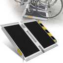 Protable Wheelchair ramp 2FT,Non-Slip Folding Aluminum Handicap Ramps,Threshold Ramps for Home,Holds up to 800lbs,Wheelchair ramp for Steps,Mobility Scooter,Stairs,Doorways (Non-Slip 2FT)