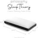 pillosophy SleepTheory Pillow Classic Rectangular Shape Memory Foam Core Washable Dual-Sided Cover Medium Firmness 5.5" Loft Extra Supportive for Back & Side Sleepers (Standard Size)