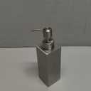 Soap Dispenser with Rust Proof Stainless Steel Pump Refillable for Bathroom and Kitchen Soap Dispenser for Essential Oils, Liquid, Lotions (8.5OZ / 250ML) (Square-silver)