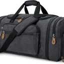 Gonex Canvas Duffle Bag 60L Travel Duffel Overnight Weekend Bag with Shoe Compartment (Dark Gray)