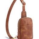 Telena Small Sling Bag for Women Leather Crossbody Fanny Packs Chest Bag for Women