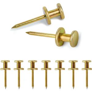 Double Headed Picture Hangers(20lbs-50pcs), Picture Hanging Nails, Thumb Tacks , Picture Nails, Wall Nails for Hanging, Professional Plaster Picture Hooks for Wooden Wall or Drywall