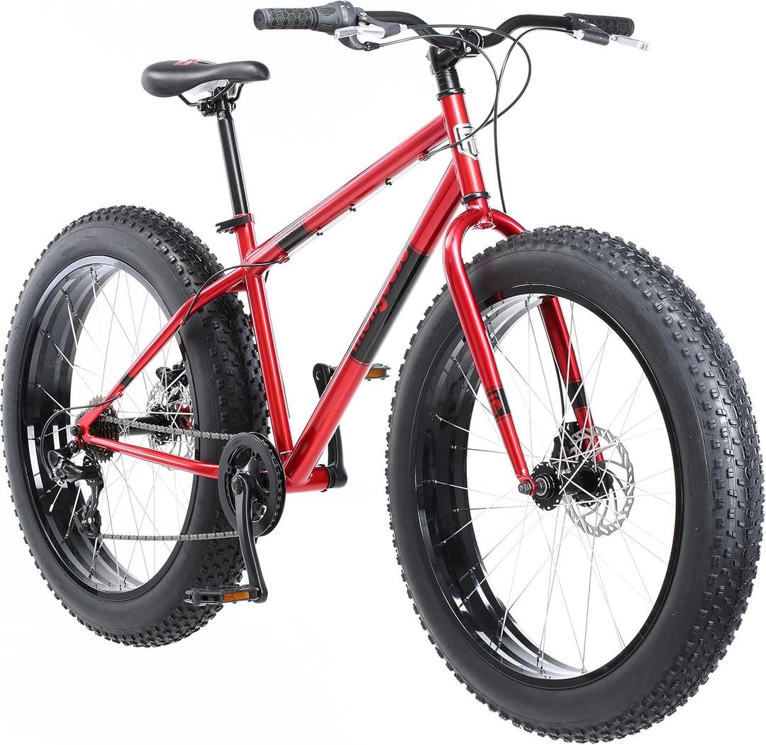 Mongoose Dolomite Fat Tire Mens Mountain Bike (17-Inch/Medium, Red)