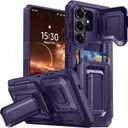 for Samsung Galaxy S26 Ultra Wallet Case with Card Holder & Kickstand & Full Camera Lens Cover, Military Grade Drop Shockproof Rugged Phone Case for S26 Ultra 6.9'', Purple