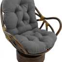 Blazing Needles Solid Microsuede Swivel Rocker Chair Cushion, 48" x 24", Steel Grey, 1 Count