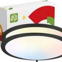 ASD LED 16 Inch Round Flush Mount Light Fixture | 24W 1900LM 3000K-5000K 120V | 3CCT, Dimmable, Energy Star, ETL Listed | Close to Ceiling Double Ring Lamp, Low Profile Lighting | Black