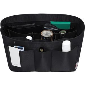 ZTUJO Purse Organizer Insert, Felt Bag Organizer For Handbag Purse Organizer,13 Colors, 6 Size (Small, Silky Black)