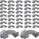 Liquid Tight Connector 3/4 Inch 90 Degree Non Metallic Flex Electrical Conduit Fittings, Electrical Conduit Connector Fitting for PVC Pipe Cable Home Kitchen (50 Pcs)