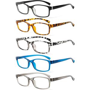 NORPERWIS Reading Glasses 5 Pairs Quality Readers Spring Hinge Vintage Glasses for Reading for Men and Women (Mix Color-4, 1.75)